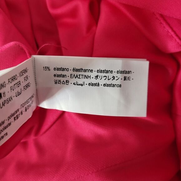 NEW ZARA Off-the-Shoulder Draped Mini Dress Rosette Floral XL Pink 3466/880 Prom - Picture 9 of 13